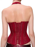 New Strap-On Zipper Vest Hottie Hanging Neck Vest Deep V Sexy Tight Short Top 68HZ