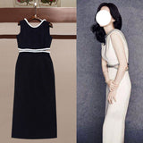 Nail Diamond Dress Little Black Dress Temperament Birthday Party Host Evening Dress Woman 68HZ