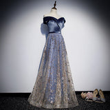 Grand Choir Evening Dress Woman 2025 New Banquet Word Shoulder Long Party Temperament Performance Dress 68HZ