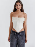 New Babes Wear Women's Pearl Bras Fish Bone Corset T-Ribs Corset T-Mearly Umbilly Blouse 68HZ