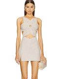 Women's New Three-Dimensional Flower Design Sexy Bare Umbilly Slings Dress Dress Dress 68HZ