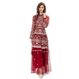 High-End Women's Dress 2024 Early Spring New Heavy Industry Embroidery Flower Bow Yarn Dress 68HZ