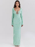 Women's High-End Glids U Tie With Sexy Dress Dress Temperament Banquet Dress Dress Dress 68HZ