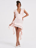 Sexy Deep V Irregular Fish Bone Bag Ass Skirt Tight Pure Desire To Design French Dress With A High Sense Of The Top Of The Fassy 68HZ