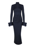 Autumn And Winter New Long Sleeve Tight Bag Hip Open Skirt Sexy Dress High Sense Feminine Lady Dress Woman Dress Woman 68HZ