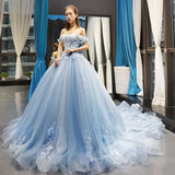 Banquet Evening Dress Female Brating Host Long Punt Skirt Art Exam Bride Wedding Temperament High-End Blue Color Yarn 68HZ