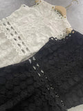 Design Sexy Hollow Water-Soluble Flower Body Sleeveless Fork Short-Sleeved Dress Long Dress New Spring And Summer 68HZ
