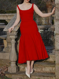 Women's Sexy Dress Red Sling Dress Spring Women's Dress Sexy Body-Body-In-Scks Mid-Length Dress 68HZ