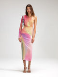 High-End Women's Sexy Oblique Shoulder-Luff Color Dress High-End Temperament Open-Fork Dress Dress With Hip Skirt 68HZ