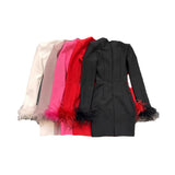 2025 New Fashion Tight Feather Tight Feather Tightening Dress High-End Women's Dress 68HZ