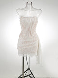 High-End Women's Sexy Lace Perspective Splicing Waist Tset Bra Dress Elegant Temperament Dress Dress Dress Dress Dress 68HZ