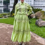 French Fashion High-End Set Women's Clothing 2025 Spring New Collar Hollow Shirt High Waist Half-Dress Women's Winter 68HZ