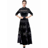 Heavy Industry Collared Back-Wive Dress Water-Soluble Hooks Hollow Velvet Dress Women's Spring And Summer 2025 68HZ