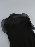 Autumn And Winter New Breast-Wearing Flowers Tight Long Dress Burst Party Dress Women's High Sense 68HZ