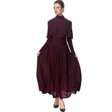 Cloak Sleeves Folded Waist Wine Red Elastic Knitted Princess Style Dress Station Spring And Summer Women New 2025 68HZ