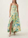 Printed Corset Dress 2025 Summer New Waist Thin Fashion Sexy Open Sleeveless Long Dress 68HZ