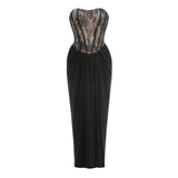 New Sexy Lace Dress Temperament With Chest Sticks Wearing Fish Bone Party Dress Dress 68HZ