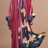 Wish Large-Size Korean Velvet Belt Color Clove Digital Flower Dress Dress Pyjamas 68HZ