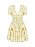 New Sexy Deep V Short Sleeves Crumid Summer French Dress Sweet Spicy Fashion Puff Small Dress Summer Dress 68HZ