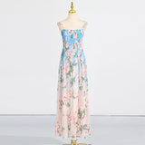 French-Print Casual Style Dress 2025 New Sleeveless Sleeveless Waist Thin High-End Long Dress Summer 68HZ