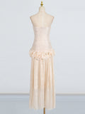 2025 Spring Collared Braid Slim Three-Dimensional Flowers With A Hip Bandage Dress Woman 68HZ