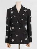 Fashion Famous Women's Clothing 2025 Spring New High-End Heavy Industry Diamond Blazer Suit Suit Suit Suit 68HZ