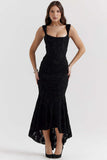 Sexy Women's Clothing New Sleeveless Shoulder Solid-Colored Fish Bone Dress 68HZ