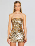 High-End Women's New Sexy Smear Squin Dress High-End Temperament Ass Dress Evening Dress Women 68HZ
