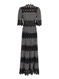 Spring 2025 New French Retro Heavy Industry Embroidery Stand To Receive The Waist Show Thin Dress Women's Evening Dress Dress 68HZ