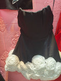 Early 2024 Early Autumn New Breast-Wear Three-Dimensional Flower Fluffy Dress French Dress Dress 68HZ