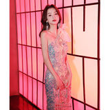 Evening Dress Dress Women's Shoulder Squins High-End Light Luxury Niche Host Banquet Temperament Party Flash Summer 68HZ