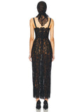 High-End Women's Sexy Net Yarn Empty Bag Slings In Long Dress With Air Dress 68HZ