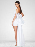 High-End Women's Sexy Folded Bag With A Bosom Dress Temperament Can Be Removed Large Bow Decorative Tape 68HZ