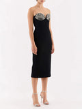 Twisted Skirt Sexy Diamond Bra Dress Dress High-End Light Luxury Niche Evening Dress Dedicated 68HZ