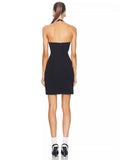 Boutique Women's Clothing Direct Selling Personality Bumpy Collar Hanging Neck Cover With A Bandage Skirt 68HZ