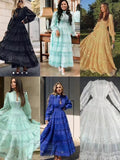Vintage Dress Dress Autumn Women's Hollow Lace Slimmed Retro Style 68HZ