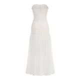 New White Sexy Decorative Diamond Mesh Spong Pont High-End Women's Breast-Wear Dress Dress 68HZ