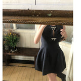 Design-Sense Suit Fabric Sleeveless Dress French Hepburn A-Word Short Dress 68HZ