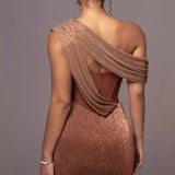 2025 New Solid Color Open Sling Skirt Women's Fashion Peach Heart Collar Sexy Dress Tide 68HZ