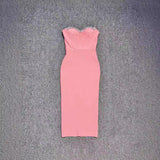 Fine High-End Bosoming Drilled Fish Bone Dress Knitted Heavyweight Temperament Bandage Skirt 68HZ