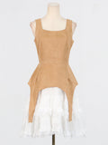 Spice Girl Style Sleeveless Cake Dress Women's 2025 New Colling Color Repair Slim Short Dress Tide 68HZ