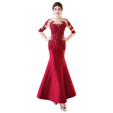 Evening Dress Woman 2025 New Banquet Host Performance Fishtail Long Repair Bride Wedding Toasting Suit 68HZ