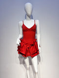 Bandage Dress Slings Deep V Lotus Side Short Bag Hip Model Walking Show Auto Show Party Dress Dress Dress 68HZ