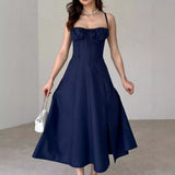 Spice Girls Wear Women's Spring New Fashion Broken Flower Dress Vacation Style Suspension Dress Women's Fork Dress 68HZ