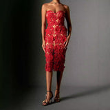 2024 New Female-Sense Summer Breast-Wear Lace Banquet Women's Long Evening Dress Dress 68HZ
