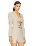High-End Women's Suit Sexy Hollow With Long-Sleeved Top Irregular Tie Short Skirt Two-Set 68HZ