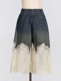 2025 Summer New Lace Splicing Sexy Sling + Fashion High-End Denim Shorts Two-Piece Set Of Women 68HZ