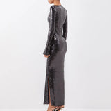 High-End Women's Fashion Sexy Thighs Horn Sleeve Skirt Under The Fork Dress Dress Dress Woman 68HZ