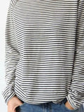 2025 New Casual Women's Loose Collar With Shoulder Long Sleeve Top Striped Prints Of Shawl 68HZ
