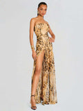 High-End Women's Sexy Bare-Back T-Breasted Dress Dress Dress Dress Dress Dress Dress 68HZ